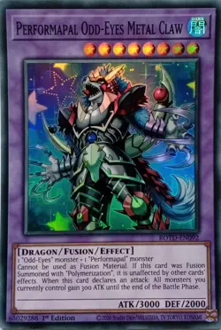 ROTD-EN092 PERFORMAPAL ODD-EYES METAL CLAW SUPER RARE 1ST EDITION YuGiOh CARD - Image 1