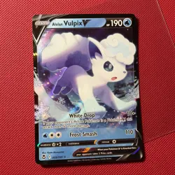 Alolan Vulpix V 033/195 - Silver Tempest - Ultra Rare Holo Pokemon Card NM - Image 1