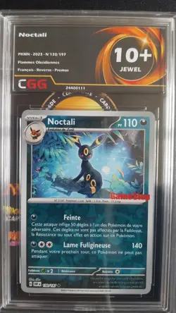 Carte pokemon Noctali CGG 10+ Gamestop FR Flammes Obsidiennes 130/197 24400111 - Image 1