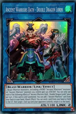 ROTD-EN048 ANCIENT WARRIORS OATH - DOUBLE DRAGON LORDS SUPER RARE 1ST ED YuGiOh - Image 1