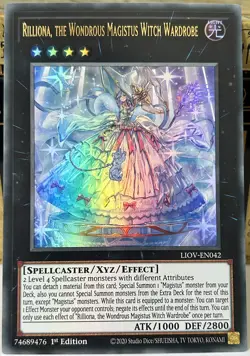 Rilliona the Wondrous Magistus Witch Wardrobe, LIOV-EN042, 1st Ultra Rare YuGiOh - Image 1