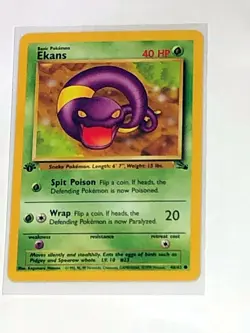 Ekans #46/62 1st Edition Fossil Pokemon Card 1999 WOTC - Image 1