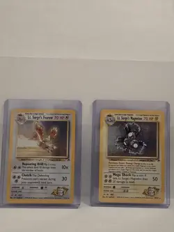 Pokemon Trading Cards Lt. Surge's Magneton 8/132 And Fearow 7/137 Holo - Image 1