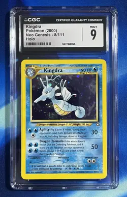 CGC 9 Kingdra 8 2000 Neo Genesis Holo Rare Card Pokemon TCG Near Mint M - Image 1