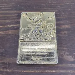 1999 MEWTWO #150 Gold Bar Card Limited Edition Burger King Gold Plated Pokemon - Image 2