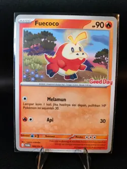 Pokemon - Rare - Promo Karte - Fuecoco SV-P 146 - Indonesian - GOOD DAY Stamp - Image 1
