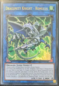 YuGiOh Dragunity Knight - Romulus Ultra Rare 1st Edition RIRA-EN098 NM - Image 1
