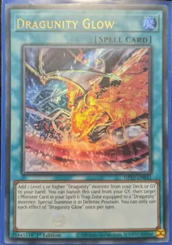 YuGiOh Dragunity Glow Ultra Rare 1st Edition GFTP-EN041 NM - Image 1