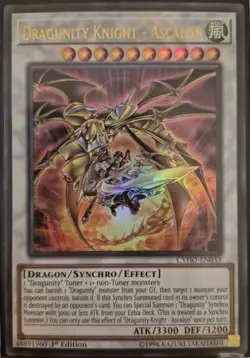 YuGiOh Dragunity Knight - Ascalon Ultra Rare 1st Edition CYHO-EN033 - Image 1