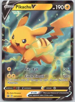 Pikachu V SWSH063 Black Star Promo Sword & Shield 2020 - Pokemon Card TCG (NM) - Image 1