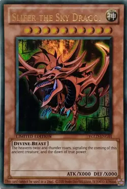 YGLD-ENG01 SLIFER THE SKY DRAGON ULTRA RARE LIMITED EDITION YuGiOh CARD - Image 1
