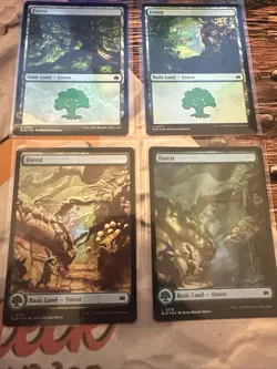 MTG Bloomburrow Forest Foil Lot Of 4 Full Art Seasons! - Image 1