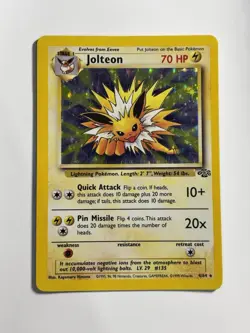 Pokemon Card Jolteon 4/64 Jungle Set Holo Rare WOTC Vintage TCG 1999 LP - Image 1