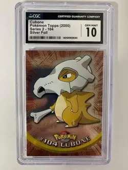*CGC 10 GEM MINT* 2000 Pokemon Topps Series 2 Silver Foil Cubone #104 - Image 1