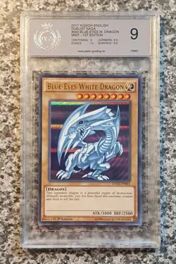 Yugioh PGS 9 PSA DUSA-EN043 Blue-Eyes White Dragon Ultra Rare 1st Edition 2017 - Image 1