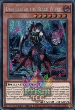 Diabellstar the Black Witch secret rare 25LP-EN001 Yugioh - Image 1