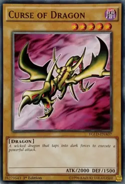YGLD-ENA07 CURSE OF DRAGON COMMON 1ST EDITION YuGiOh CARD - Image 1