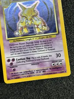 Base Set Alakazam Pokemon Card 1/102 Holo Rare WOTC Vintage TCG 1999 LP - Image 4