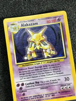Base Set Alakazam Pokemon Card 1/102 Holo Rare WOTC Vintage TCG 1999 LP - Image 5