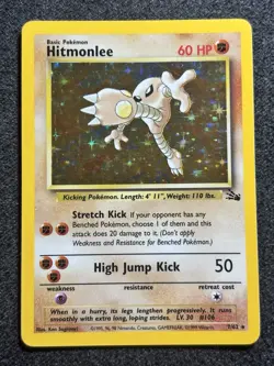 Hitmonlee 7/62 Fossil Set Holo Rare Vintage Pokemon Card 1999 WOTC NM/VLP - Image 1