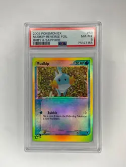 2003 Pokemon Ex Ruby & Sapphire Mudkip Reverse Foil PSA 8 - Image 1