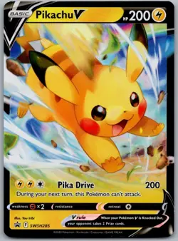 Pokemon TCG: Pikachu V SWSH285 Crown Zenith Sword & Shield Black Star Promo - NM - Image 1