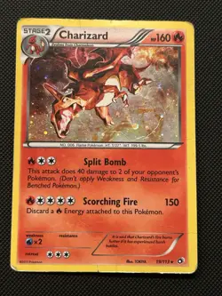 Pokemon TCG Charizard Legendary Treasures 19/113 Holo Rare DMG - Image 1