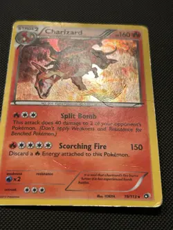Pokemon TCG Charizard Legendary Treasures 19/113 Holo Rare DMG - Image 2