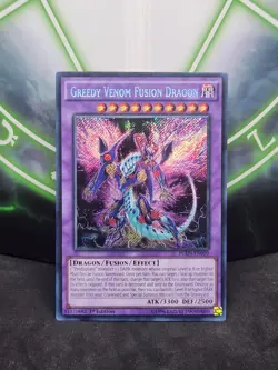 Yugioh Greedy Venom Fusion Dragon FUEN-EN010 Secret Rare 1st Edition NN - Image 1