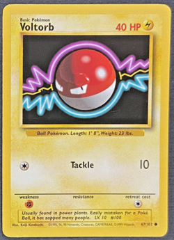 Voltorb NM 67/102 1999 Pokemon Unplayed Card Base Set - Image 3