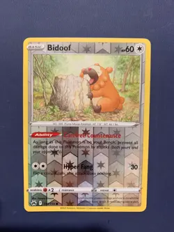 111/159 BIDOOF REVERSE HOLO CROWN ZENITH POKEMON CARD - Image 1