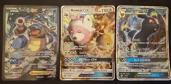Pokemon TCG Set of 3 Jumbo Black Star Promos Blastoise EX/Bewear GX/Umbreon GX - Image 1