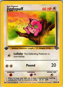 Jigglypuff 54/64 Jungle 1st Edition Pokemon TCG LP - Image 1