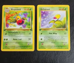 Pokemon 1st Edition Bellsprout 49/64 Weepinbell 48/64 Jungle Set Non Holo LP - Image 1