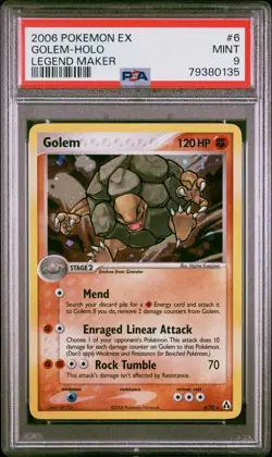 Pokemon PSA 9 MINT Golem 6/92 EX Legend Maker Holofoil 2006 - Image 1