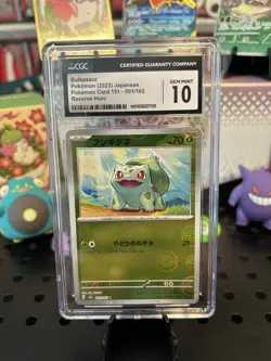 CGC 10 Gem Mint Bulbasaur 001/165 Poke Ball Reverse Holo - Pokemon 151 Japanese - Image 1