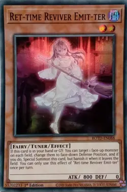 ROTD-EN088 RET-TIME REVIVER EMIT-TER SUPER RARE 1ST EDITION YuGiOh CARD - Image 1