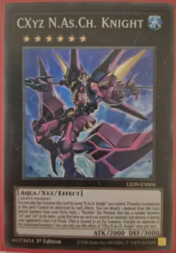 YuGiOh CXyz N.As.Ch Knight Super Rare 1st Edition LED9-EN004 - Image 1