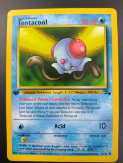 Pokemon Card Tentacool 56/62 1st Edition Fossil Set Near Mint WOTC - Image 1