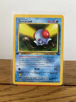Pokemon Cards: 1st Edition Fossil Common: Tentacool 56/62 - Image 1