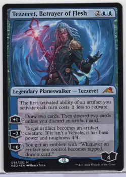 1x Tezzeret, Betrayer of Flesh - Kamigawa: Neon Dynasty - Near Mint - Image 1