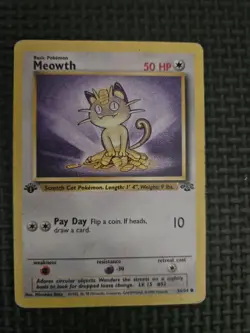 Pokemon Meowth 56/64 Jungle 1st Edition & Meowth Team Rocket 62/182 Vintage Lot - Image 2