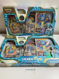 Pokemon TCG Lucario VSTAR Premium Collection Box Sealed (LOT OF 2) - Image 1