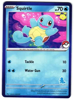 SQUIRTLE - NM - MY FIRST BATTLE DECK STAMP PIKACHU ENGLISH POKEMON CARD - Image 1
