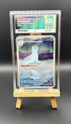 Pokemon TCG Dewgong 097/094 Phantasmal Flames Illustration Rare ACE 10 GRADED! - Image 1