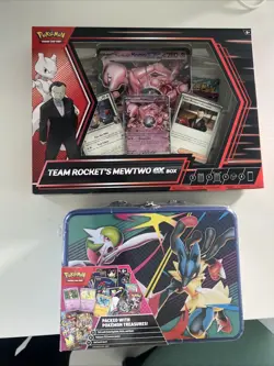 Pokemon Team Rockets Mewtew EX & 2025 Fall Mega Collector Lunch Box - Image 1