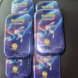 6 Tin Lot Pokemon TCG Kanto Power Mew, Psyduck Mini Tins Factory Sealed - New - Image 1
