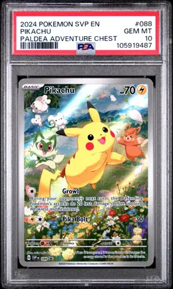 Pikachu Paldea Adventure Chest Pokemon Black Star Promo SVP088 PSA 10 - Image 1