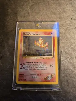 Pokemon TCG Blaine's Moltres Holo Swirl! 1/132 Gym Heroes NM Condition Ungraded - Image 1