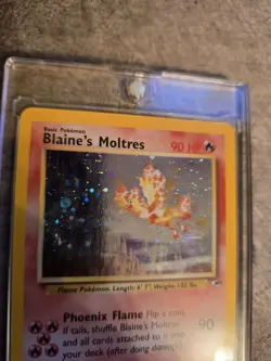 Pokemon TCG Blaine's Moltres Holo Swirl! 1/132 Gym Heroes NM Condition Ungraded - Image 2